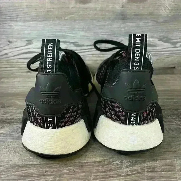 Adidas NMD R1 STLT Primeknit Sneakers Black Solar Pink Men’s 10.5 - Picture 5 of 11